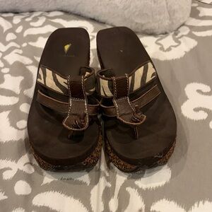 Brown Sandals with Patterned Straps I accept offers